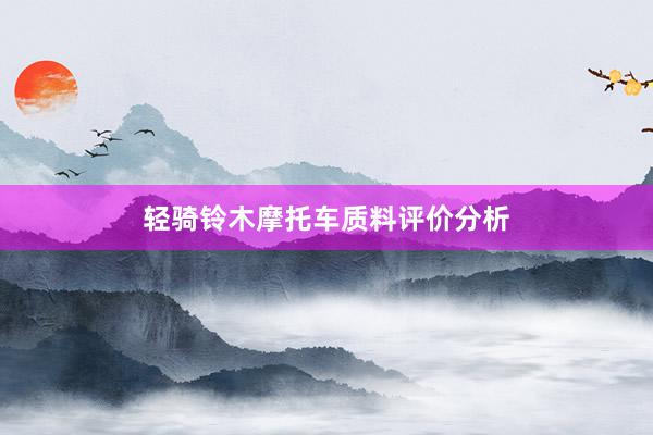 轻骑铃木摩托车质料评价分析