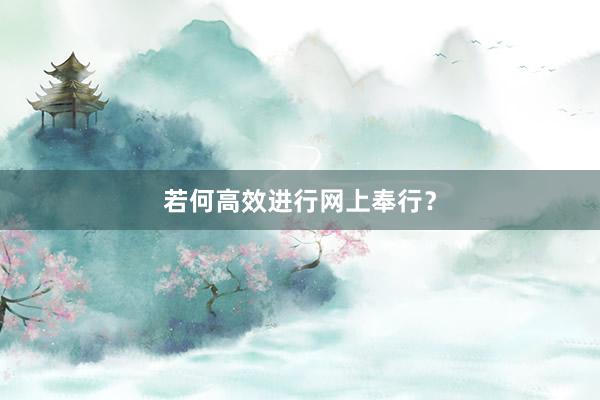 若何高效进行网上奉行？