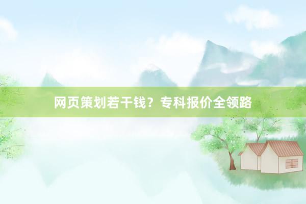 网页策划若干钱？专科报价全领路