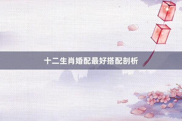 十二生肖婚配最好搭配剖析